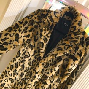 💰💰BebeCheetah print pea coat